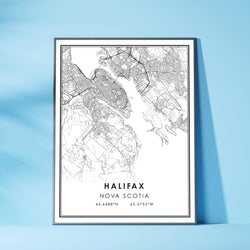 Halifax, Nova Scotia Modern Style Map Print