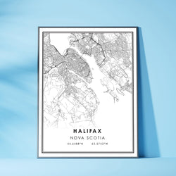 Halifax, Nova Scotia Modern Style Map Print