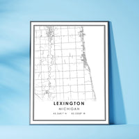 
              Lexington, Michigan Modern Map Print 
            