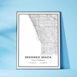 Redondo Beach, California Modern Map Print 