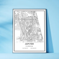 
              Jupiter, Florida Modern Map Print
            