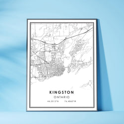 Kingston, Ontario Modern Style Map Print