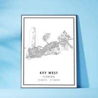 
              Key West, Florida Modern Map Print 
            