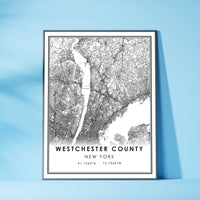 Westchester County, New York Modern Map Print 