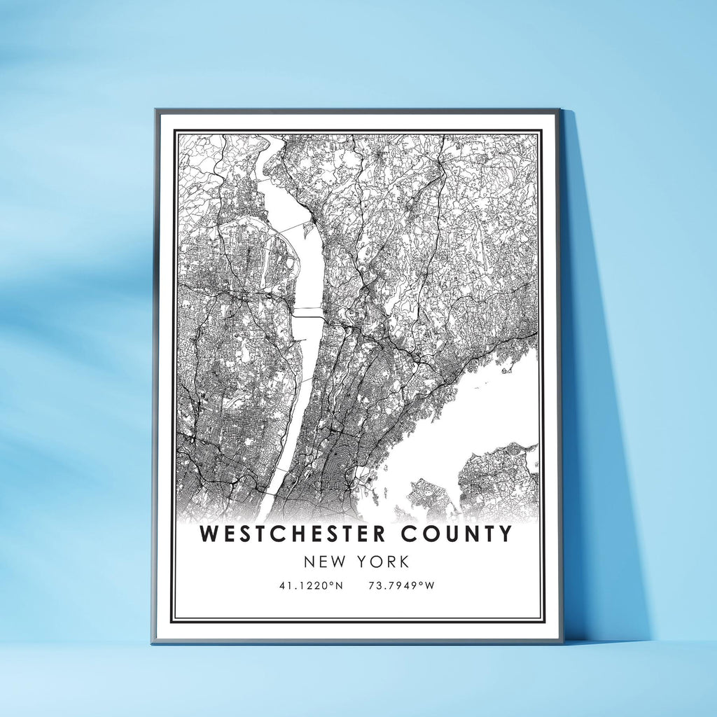 Westchester County, New York Modern Map Print 