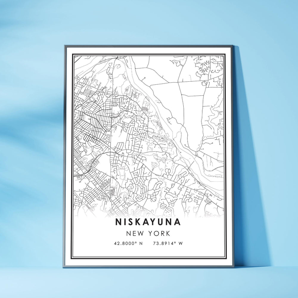 Niskayuna, New York Modern Map Print 