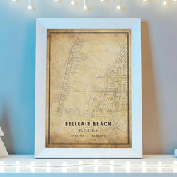 Belleair Beach, Florida Vintage Style Map Print 