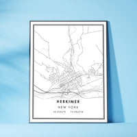 
              Herkimer, New York Modern Map Print 
            