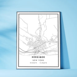 Herkimer, New York Modern Map Print 