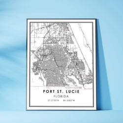 Port St. Lucie, Florida Modern Map Print 