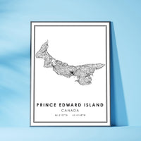 
              Prince Edward Island, Canada Modern Style Map Print 
            