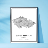 
              Czech Republic, Europe Modern Style Map Print 
            