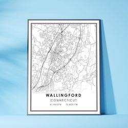 Wallingford, Connecticut Modern Map Print 
