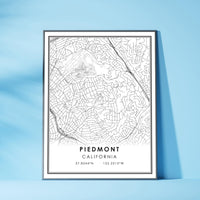 
              Piedmont, California Modern Map Print 
            