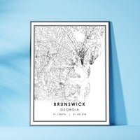 
              Brunswick, Georgia Modern Map Print 
            