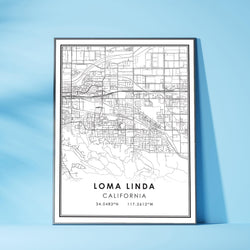 Loma Linda, California Modern Map Print