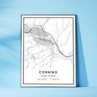 
              Corning, New York Modern Map Print 
            