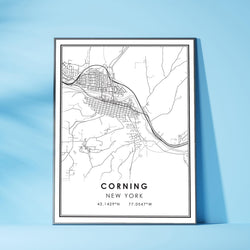 Corning, New York Modern Map Print 