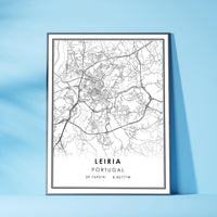 
              Leiria, Portugal Modern Style Map Print 
            