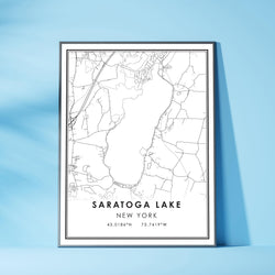 Saratoga Lake, New York Modern Map Print 