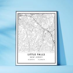 Little Falls, New Jersey Modern Map Print 