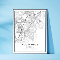 
              Woodbridge, Virginia Modern Map Print 
            