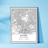 
              Riyadh, Saudi Arabia Modern Style Map Print 
            