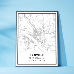 Danville, Pennsylvania Modern Map Print 