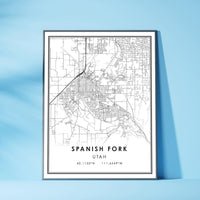 
              Spanish Fork, Utah Modern Map Print 
            