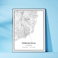 Pensacola, Florida Modern Map Print 