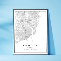 Pensacola, Florida Modern Map Print 