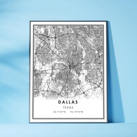 
              Dallas, Texas Modern Map Print 
            