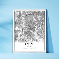 Dallas, Texas Modern Map Print 