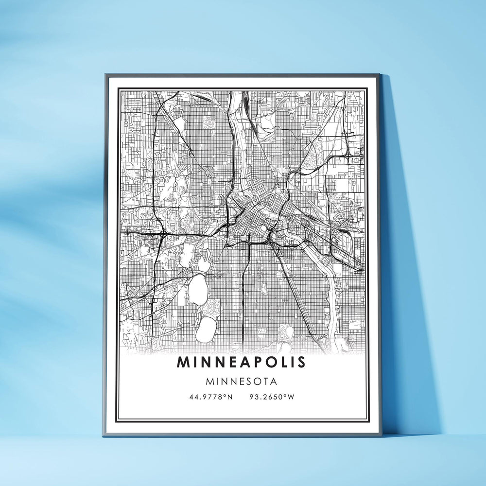 Minneapolis, Minnesota Modern Map Print 