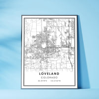 
              Loveland, Colorado Modern Map Print 
            