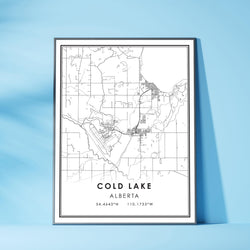 Cold lake, Alberta Modern City Map Print