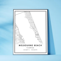 
              Melbourne Beach, Florida Modern Map Print 
            