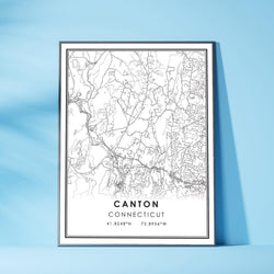 Canton, Connecticut Modern Map Print 