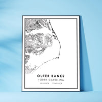 
              Outer Banks, North Carolina Modern Map Print 
            