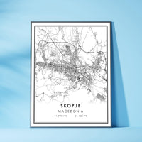 
              Skopje, Macedonia Modern Style Map Print 
            