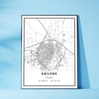 
              Abilene, Texas Modern Map Print 
            