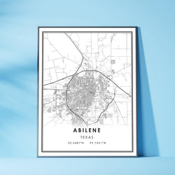 Abilene, Texas Modern Map Print 