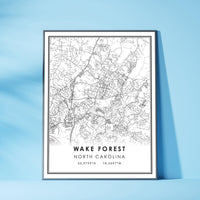 
              Wake Forest, North Carolina Modern Map Print 
            