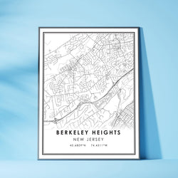 Berkeley Heights, New Jersey Modern Map Print 