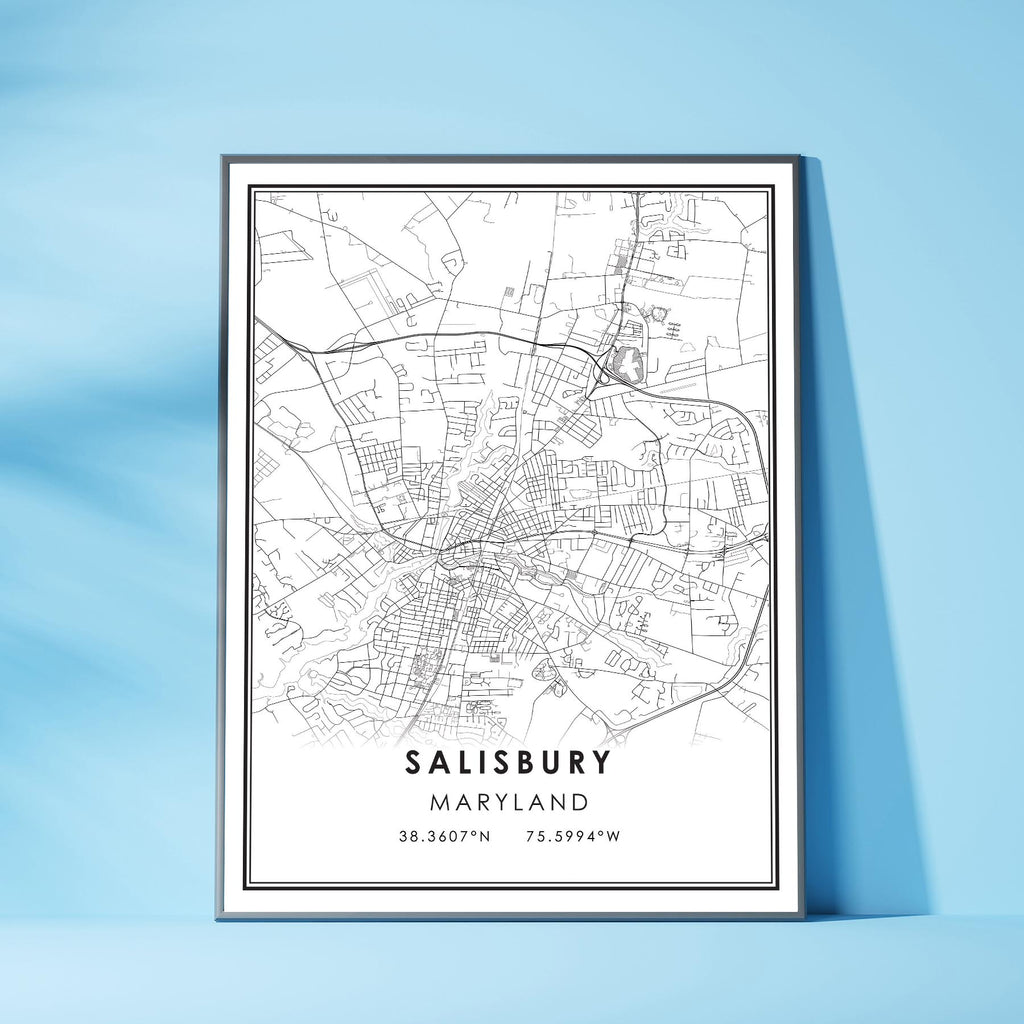 Salisbury, Maryland Modern Map Print