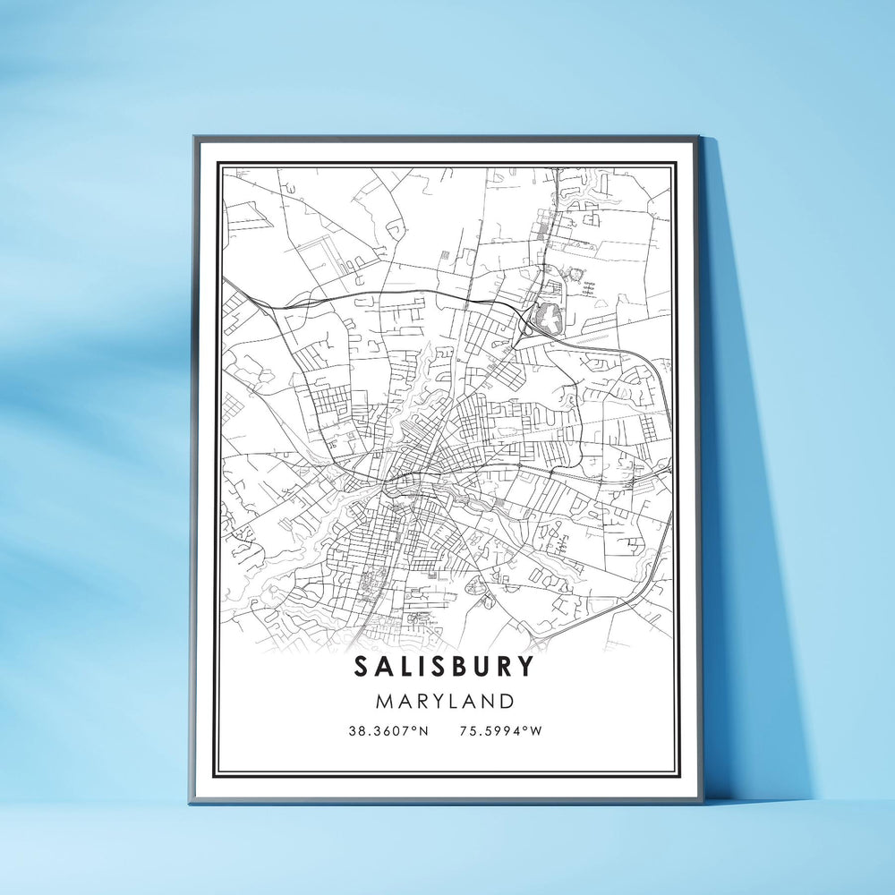 Salisbury, Maryland Modern Map Print