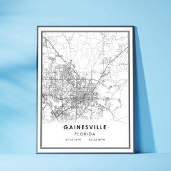 Gainesville, Florida Modern Map Print 