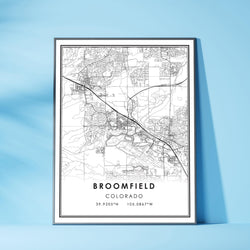 Broomfield, Colorado Modern Map Print 