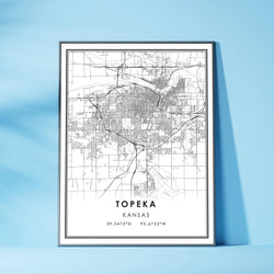Topeka, Kansas Modern Map Print