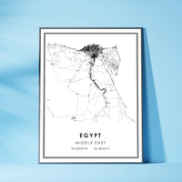 
              Egypt, Middle East Modern Style Map Print 
            